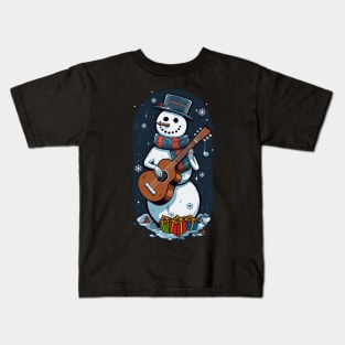 Christmas Guitar Gift Santa Claus Guitarist Funny Guitar Kids T-Shirt